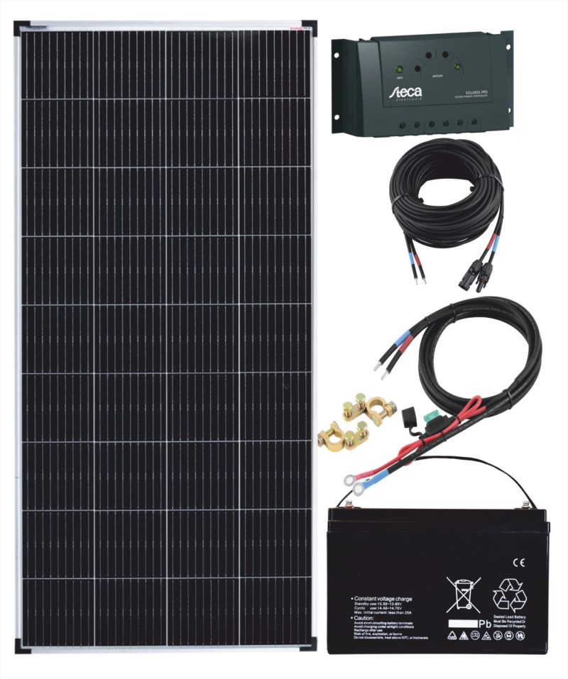 Kit fotovoltaic 200Wp 12V 30A 100Ah