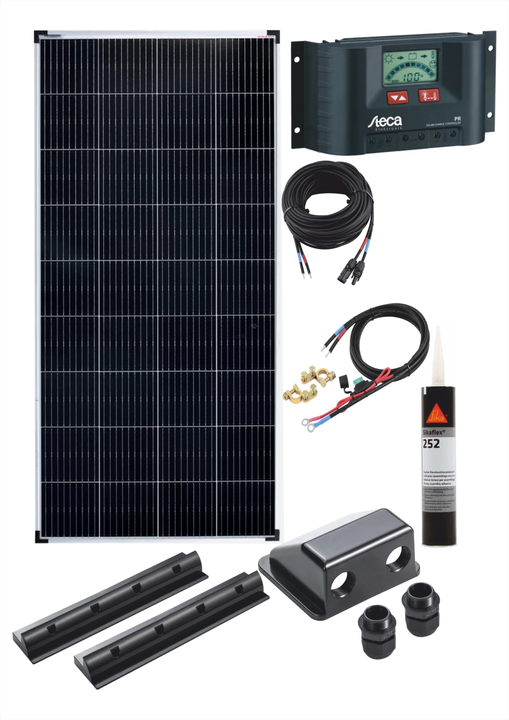 solarkit kit fotovoltaic rulote 200W Sistem Fotovoltaic Rulote 200W